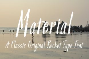 Material Regular: A Bold Script Font for Campaign Headlines